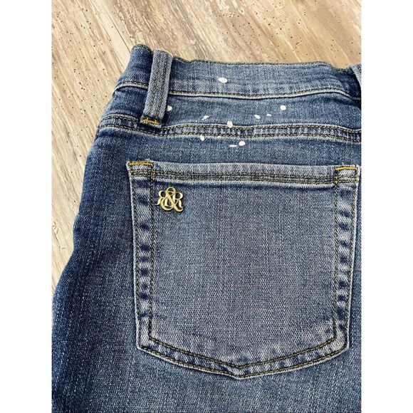 Rock & Republic INDEE Jeans Straight Leg Distressed Paint Splatter Women’s Sz 8M - Picture 3 of 6